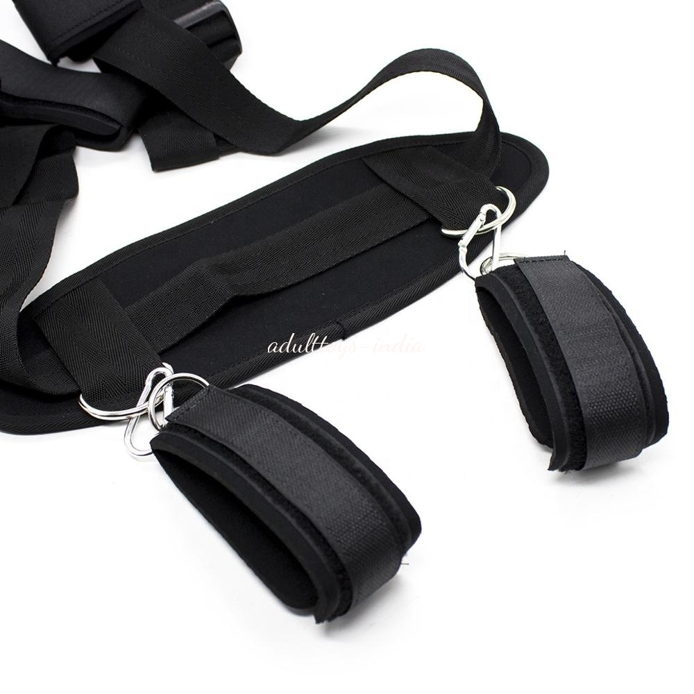 Black Adjustable Bondage Slave Restraint Kits 4 Way Handcuffs Ankle Binding For Women - Image 4