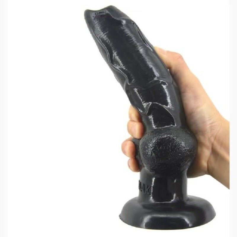 Large Wolf Knotted Realisitc Dog Animal Penis Dildo | Black - Image 2
