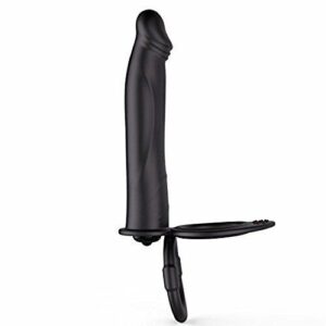 Black Dildo Vibration With Ring Double Penetration Strapon Anal Dildo For Men