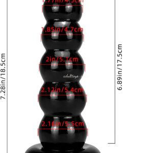 5 solid Balls Extra Large Big Size Black Anal Buttplug for Men Women