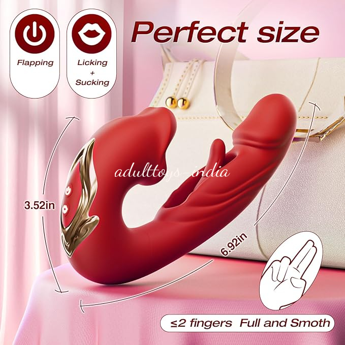 Upgrade New Tongue Licking Flapping Clit and G-spot Vibrator For Couple - Image 5