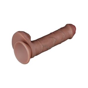 Light Brown LoveToy 8.0 Inches Dual Layered Foreskin Silicone Nature Cock