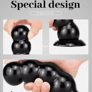 5 solid Balls Extra Large Big Size Black Anal Buttplug for Men Women