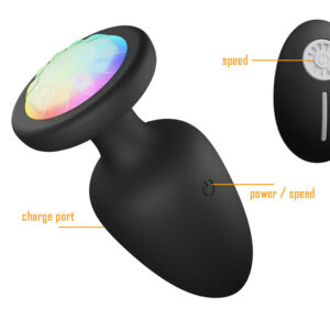 10 Speed Glowing Anal Plug Vibrator With Wireless Remote Control