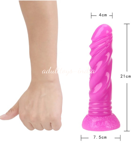Spiral design FAAK Large G-spot Stimulation Butt Plug Pink - Image 4
