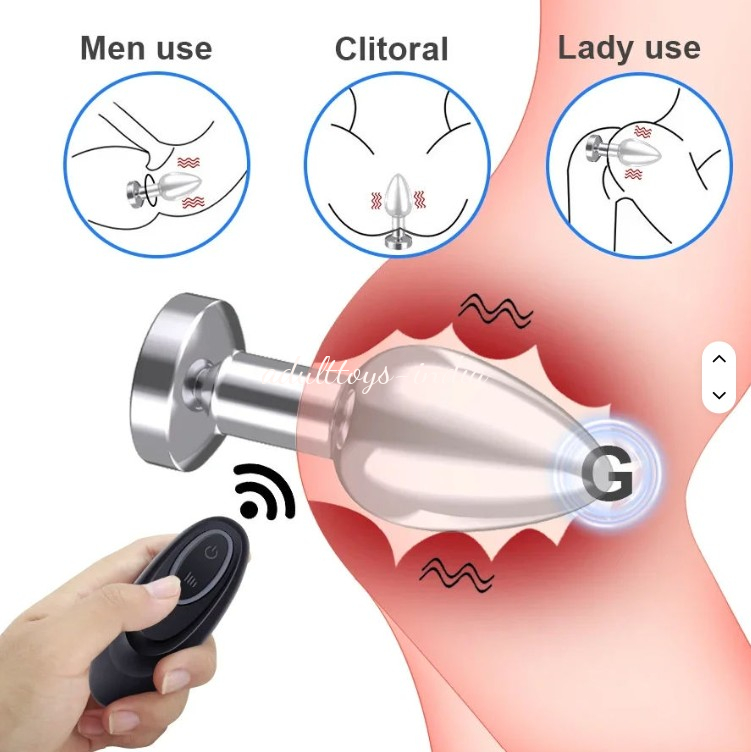 Premium Quality Vibrating metal anal plug charged by Wireless remote control - Image 2